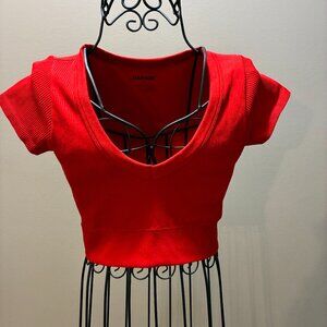 Garage short sleeve red top